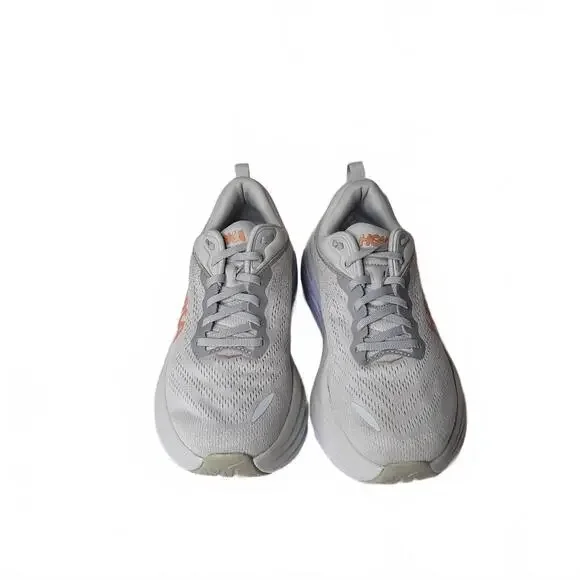 Hoka Women's Bondi 8 Running Shoes Light Gray Pink Size 9B - Picture 3 of 6